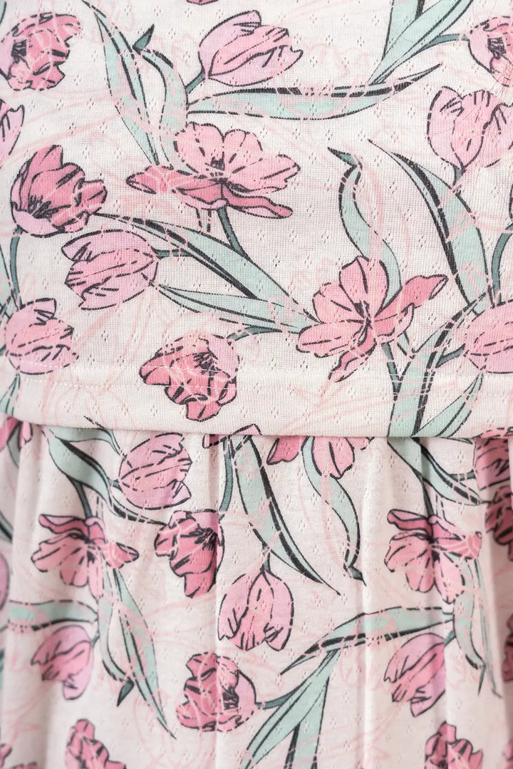 Midi White Garden Light Weight( Minor embroidery variation )