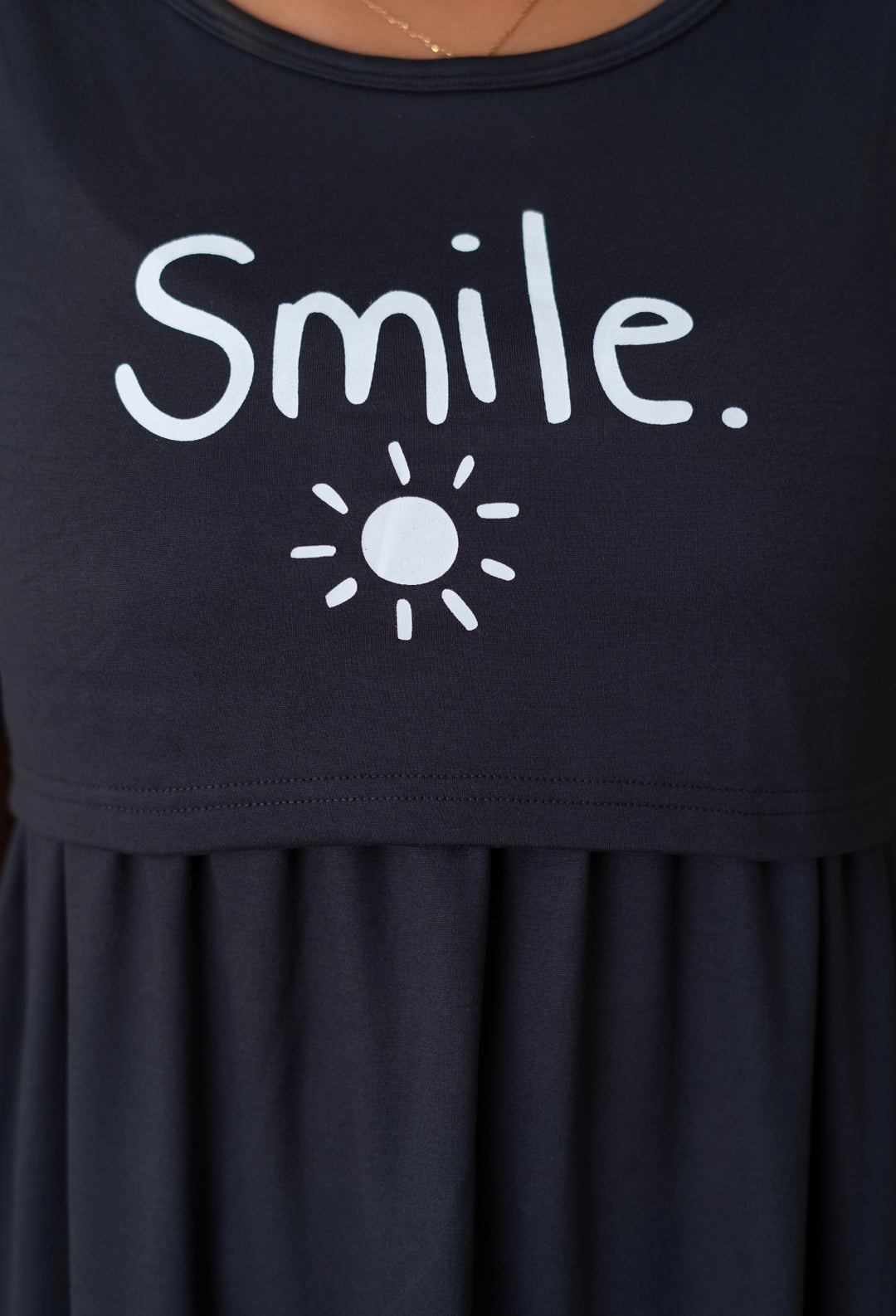 Midi -dark grey smiley dress thick fabric