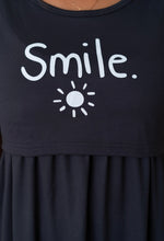 Load image into Gallery viewer, Midi -dark grey smiley dress thick fabric
