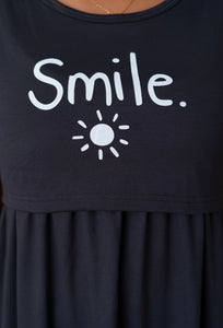 Midi -dark grey smiley dress thick fabric