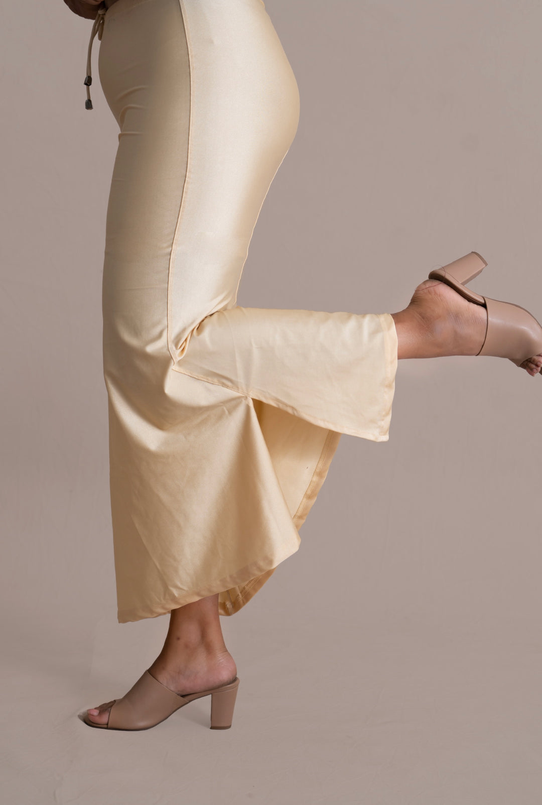 Cream Buttersoft Shimmer Sareeshaper( Small stain that doesn’t affect overall look or wear — priced lower and a great deal ! )