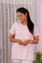 Load image into Gallery viewer, Maternity Pink Flower  Ribbed T-shirt
