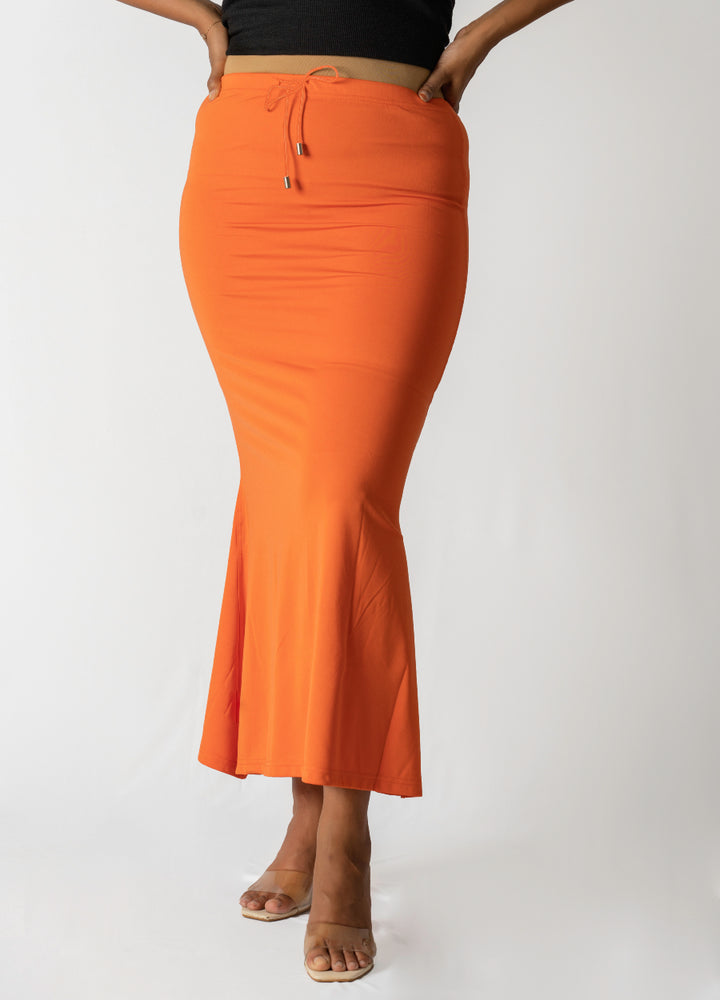 Orange Sareeshaper ( Small stain that doesn’t affect overall look or wear — priced lower and a great deal ! )